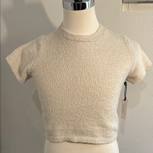 Cupcakes & Cashmere Cream Fitted Crop T-Shirt